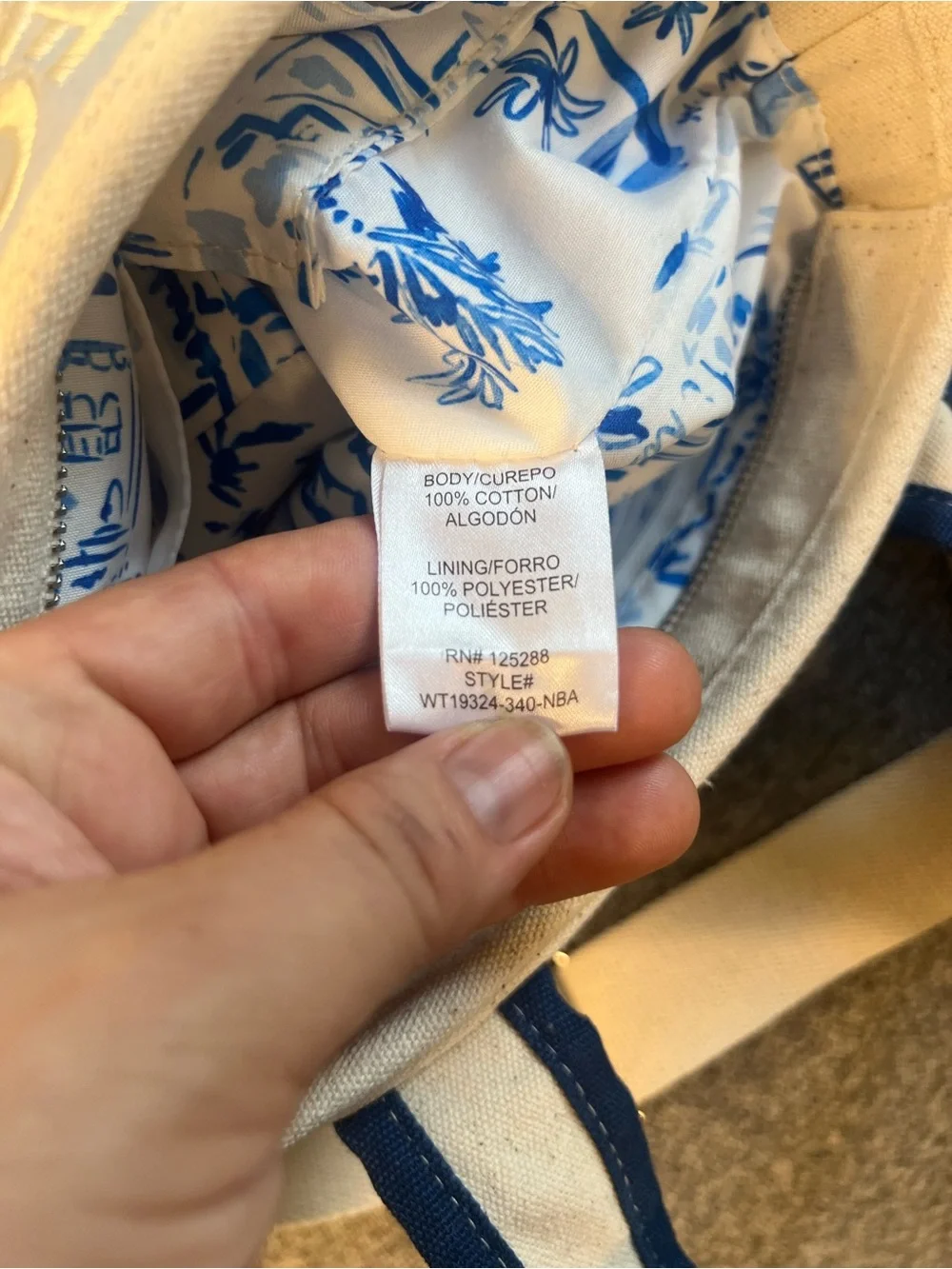 C&C California Cream & Navy 'Greece' Canvas Tote